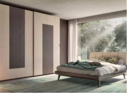 Bedroom Set Bed 2x Bedside tables Wardrobe Design Luxury new 4-piece